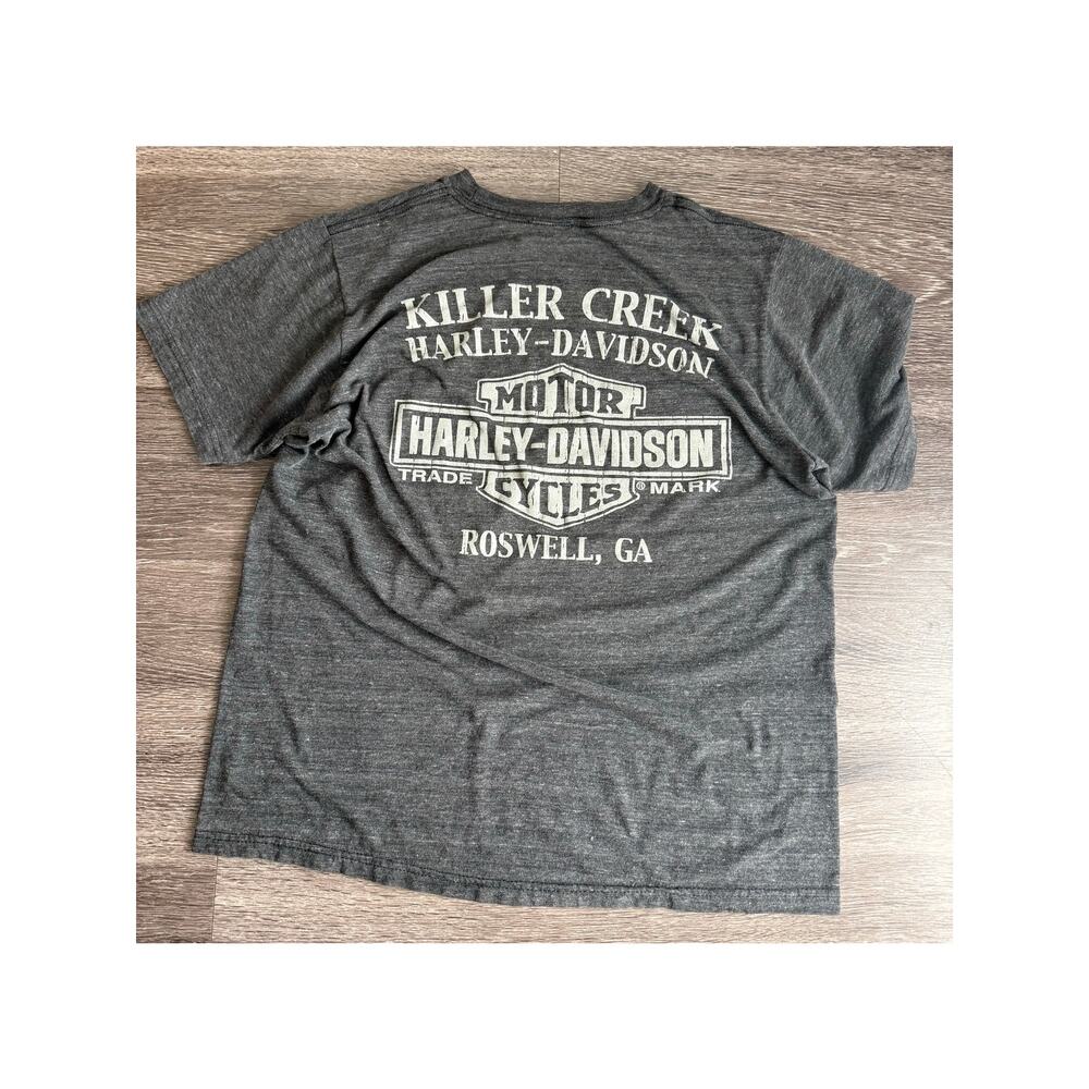Harley Davidson Motor Company Medium Roswell GA Killer Creek Grunge Casual Tee - Picture 2 of 5